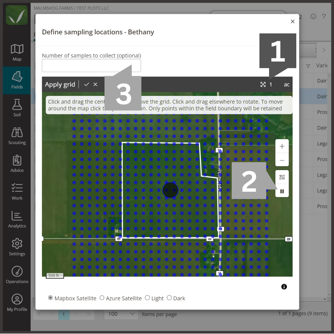 Creating a gridbased soil sampling plan for a field FarmQA