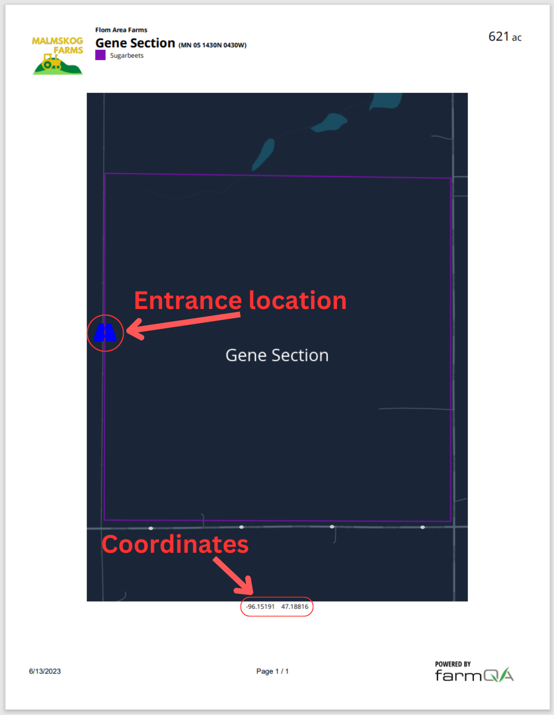 Downloading your field(s) to a PDF file FarmQA